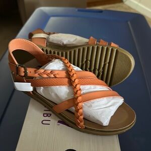 Blowfish Orange Braided Sandals